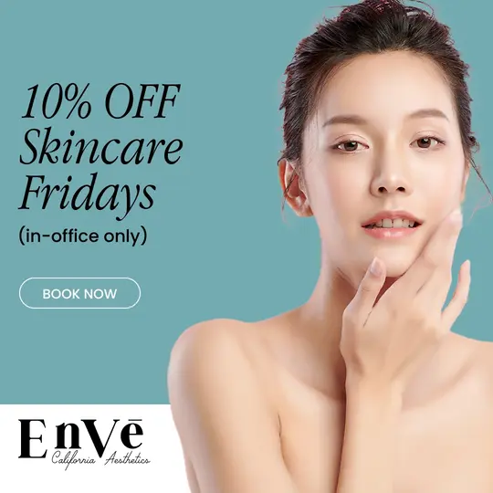 Enve August Toxin Tuesday event featuring cosmetic treatments and promotions