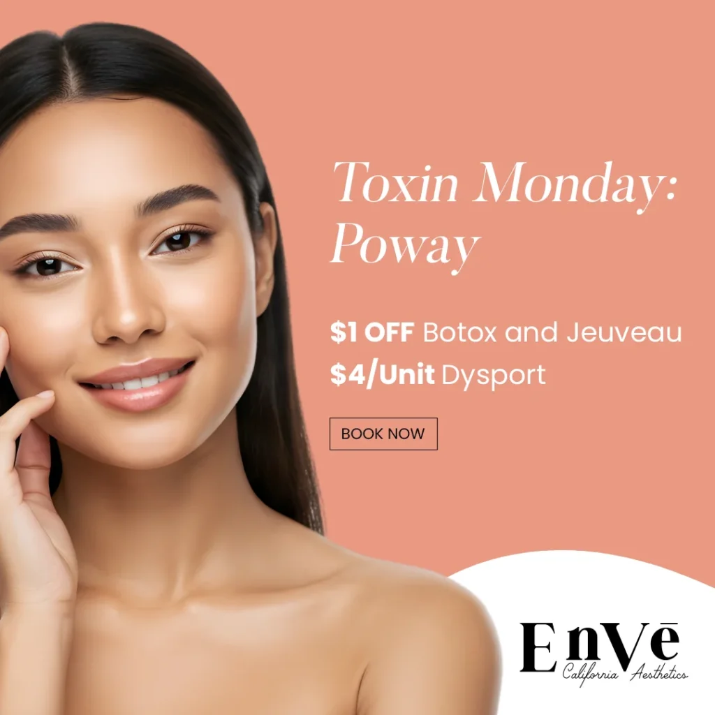 Toxin Monday promotion showcasing exclusive Botox and Dysport treatment offers in Palm Springs.