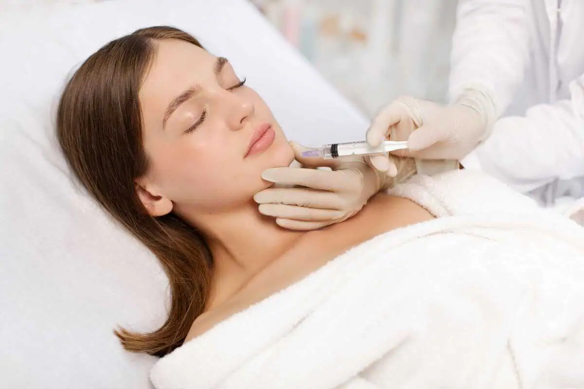 Chin filler treatment for improved facial balance and jawline definition