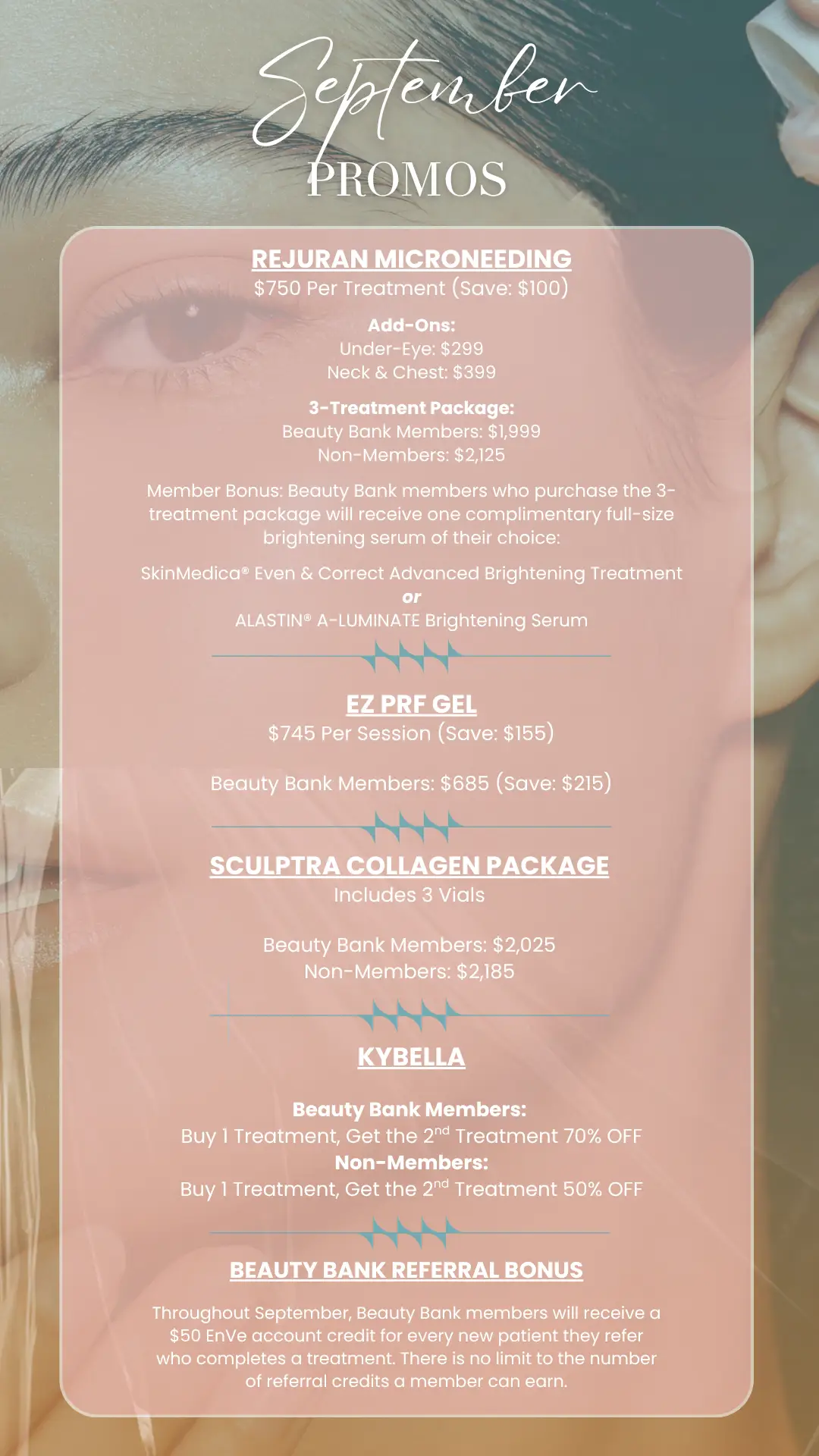 Enve September Facial Aesthetic Promos Specials
