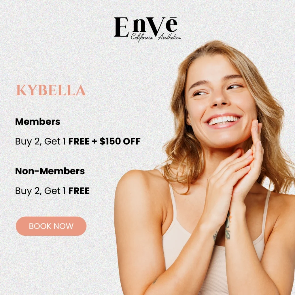 Kybella promo: Buy 2, Get 1 Free for non-members; plus $150 off for Members at Enve California Aesthetics